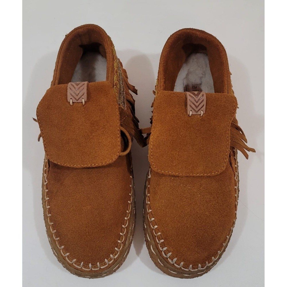 Laidback London Ekry Chestnut Suede Handmade Mocassin Sz.EU-36 US-5
